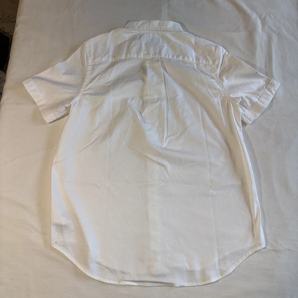 Ralph Lauren Boys Shirt Lot L 14-16 White SS & XL 18-20 Plaid Blue Orange LS